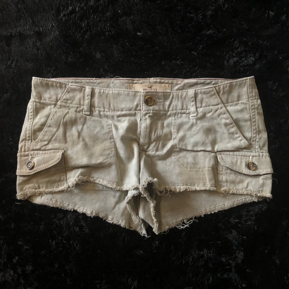 HOLLISTER VINTAGE CYBER Y2K GRUNGE LOW RISE FLAP POCKET CARGO SHORTS
